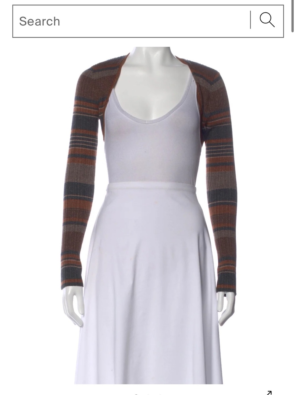 L'AGENCE Striped Brown & Orange Pullover